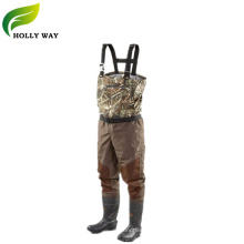 Half Camo Breathable  Waders for Hunting with Rubber Boots